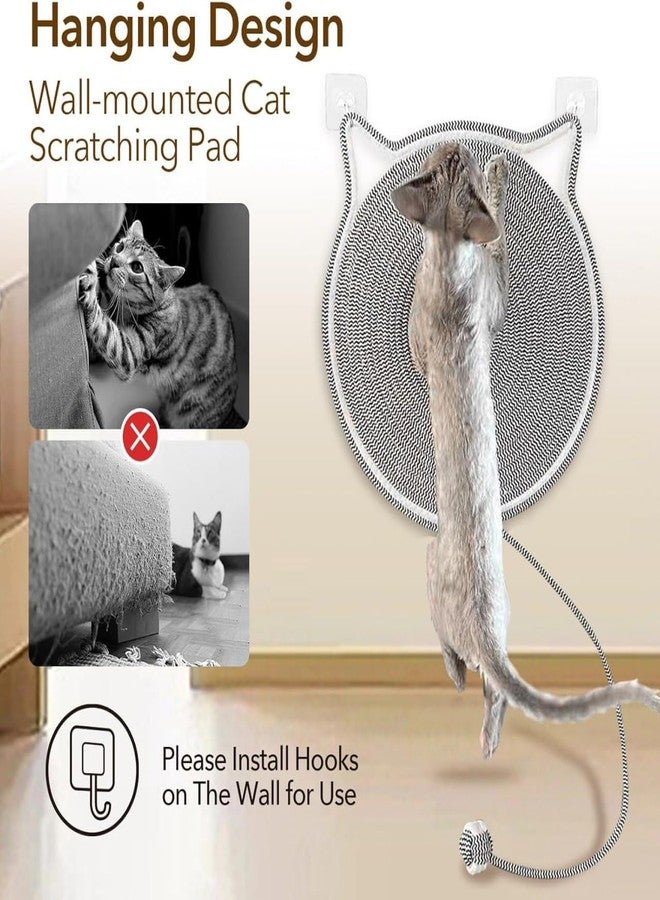 DREWIT STAR Scratch for Cats, Cute Scratch Pad, Lovely Cat Ear Scratching Pads Hanging Cat Toy Wall Cotton Rope Cat Scratcher Mat - Image 4